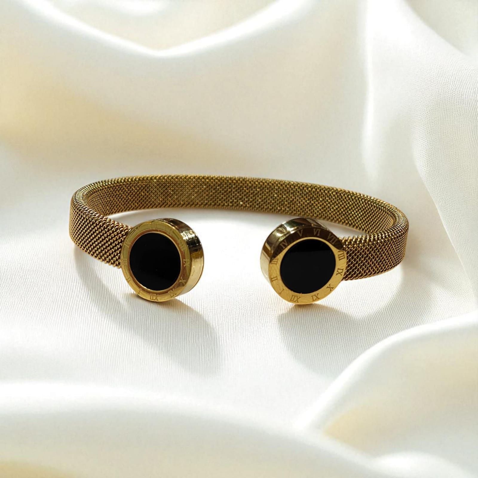 Dual-Side  Dotted Roman Numeral Bracelet -stainless steel bracelets