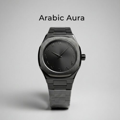 Aura Arabic stainless steel -trendy men watches